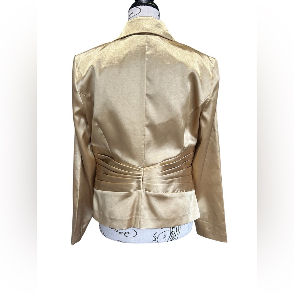 Bay Studio Evenings Vintage Gold Satin Overcoat size medium - Picture 3 of 8